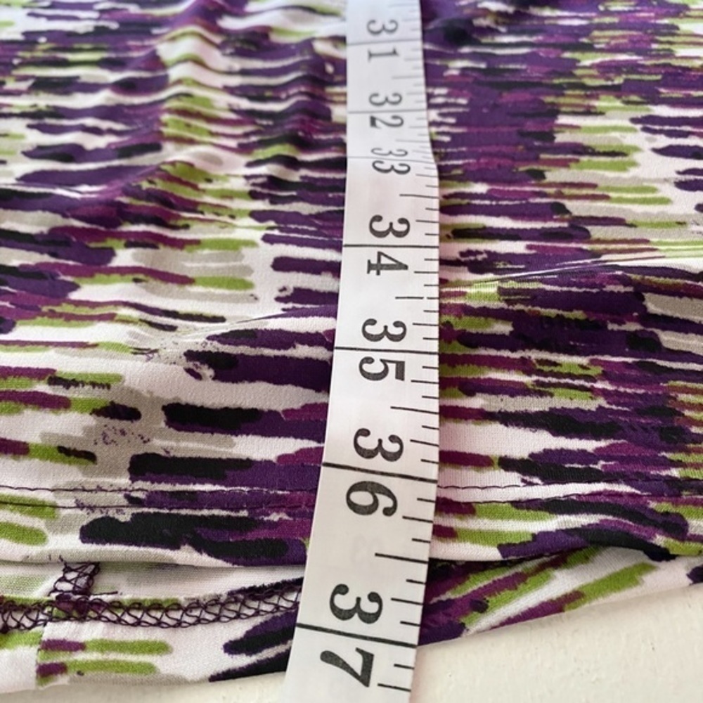 Kasper Purple, Green, Gray, and White Abstract Print ALTERED Midi Dress - Picture 12 of 15